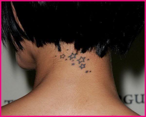 stars tattoos on back neck -336
