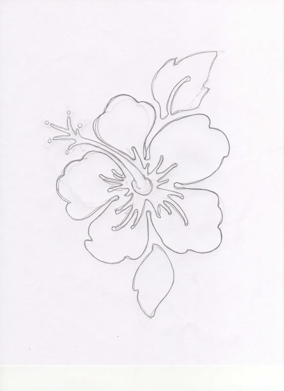 Here's my original sketch and a closerup of the flower so you can see my
