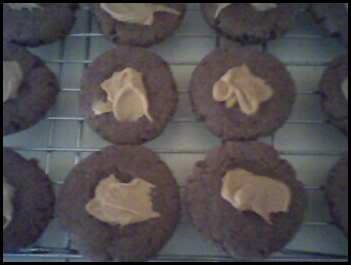 chocolate peanut butter thumb print cookies