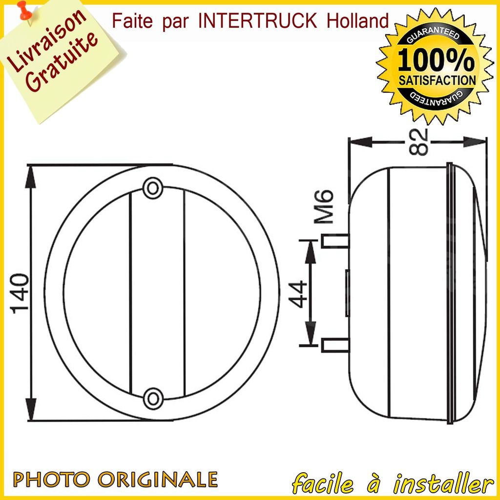 Hamburger Camion Remorque Fourgon Caravane Tracteur 12 24V Neuf