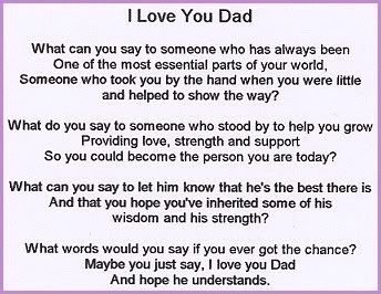 i love you dad poem
