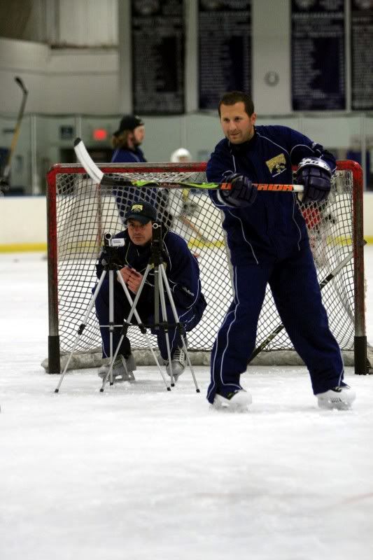 Coach Stan and Coach Joe running the Video Analysis station