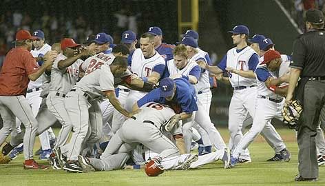 Angels Rangers brawl