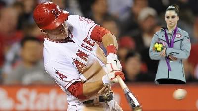 McKayla Maroney is not impressed with Mike Trout's swing