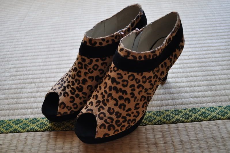 ankle, booties, shoes of prey, leopard, heels, shoes