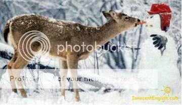 deer-eating-snowman-carrot.jpg Photo by ravenswings999 | Photobucket