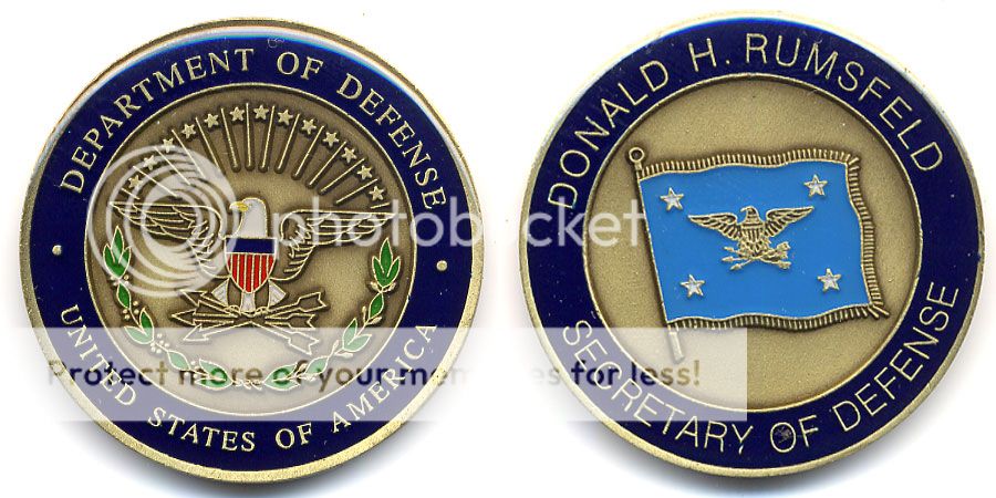 13th & 21st Secretary of Defense Donald Rumsfeld Challenge Coin